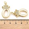 Brass Micro Pave Clear Cubic Zirconia Pendants KK-G498-01O-02-3