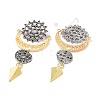 Alloy Moon Phase & Donut & Kite Dangle Earrings EJEW-B015-04-2