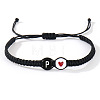 304 Stainless Steel Alphabet Beads Braided Bead Bracelets RY3090-42-1