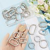 24Pcs 6 Styles Zinc Alloy Spring Gate Rings FIND-SP0001-11-3