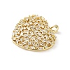 Brass Micro Pave Clear Cubic Zirconia Pendants KK-B141-03G-01-2