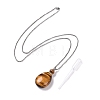 Natural Mixed Stone Perfume Bottle Pendant Necklaces NJEW-F251-06-2