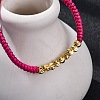 Polyester Cord Braided Bead Bracelets for Women BJEW-L698-01G-07-3