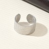 Textured 304 Stainless Steel Cuff Open Rings RJEW-D357-03P-5
