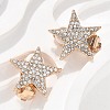 Star Brass Micro Pave Clear Cubic Zirconia Clip-on Earrings EJEW-U049-01G-3