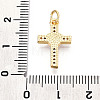 Brass Micro Pave Clear Cubic Zirconia Pendants KK-N268-11G-3