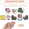 9Pcs 9 Styles Cartoon Cat & Flower Enamel Pins JEWB-SZ0002-07-7