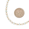 Natural Pearl and Shell Rondelle Beaded Necklaces NJEW-JN05852-3