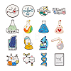 Yilisi 16Pcs 16 Style Chemistry Science Alloy Enamel Brooches Set JEWB-YS0001-01-9