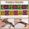Ethnic Style Floral Pattern Embroidery Polyester Ribbons OCOR-WH0104-04B-4