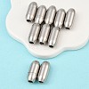 Tarnish Resistant 304 Stainless Steel Matte Surface Magnetic Clasps with Glue-in Ends STAS-O042-A-24-3