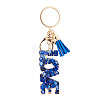 Alloy & Resin Tassel Keychainss AJEW-TADJ0001-20G-05-1