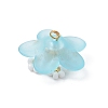 Glass Seed Beaded Flower Pendants PALLOY-MZ01128-01-4
