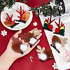 4 Pairs 4 Style Christmas Theme Antler Cloth & Iron Alligator Hair Clips PHAR-CP0001-16-3