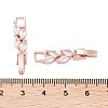Brass Fold Over Clasps ZIRC-WH0009-02RG-2