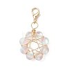 Star Copper Wire Wrapped Synthetic Moonstone Pendant Decorations HJEW-JM03027-01-2