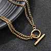 304 Stainless Steel 2-Strand Twisted Chain Necklaces for Women NJEW-K255-61G-4