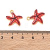 304 Stainless Steel Enamel Pendants STAS-Q119-08G-07-3