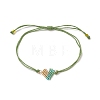 Handmade Japanese Seed Heart Link Bracelets BJEW-MZ00011-2