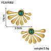 Natural & Synthetic Mixed Stone Fan Stud Earrings EJEW-OY011-81G-6
