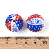 Independence Day Opaque Acrylic Round Beads OACR-T029-07D-3