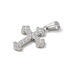304 Stainless Steel Micro Pave Cubic Zirconia Pendants STAS-Z107-08P-11-2