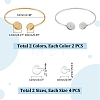 4Pcs 2 Colors 304 Stainless Steel Bangle Makings STAS-UN0053-10-2