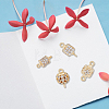 8Pcs 4 Styles Brass Micro Pave Clear Cubic Zirconia Connector Charms KK-DC0003-36-7
