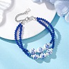 Glass & Handmade Flower Printed Porcelain Multi-strand Bracelets BJEW-JB12975-1