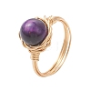 Natural Tiger Eye Finger Rings RJEW-JR00986-4