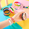20Pcs 8 Style Rainbow Color Pride Silicone Heart Cord Bracelets Set for Men Women BJEW-TA0001-06-12