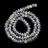 Electroplate Transparent Glass Beads Strands EGLA-A046-01B-21-3