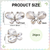 Platinum Tone Alloy Rhinestone Butterfly Cabochons DIY-FG0009-98B-2