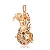 Golden Plated Brass Hollow Round Cage Pendants KK-J249-05G-2