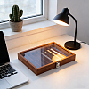 10 Grids Wooden Watch Band Organizer Storage Cases with Visible Window Lid CON-WH0112-078-5