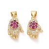 Brass Micro Pave Cubic Zirconia Pendants ZIRC-F134-30G-3