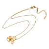 304 Stainless Steel Crystal Rhinestone Enamel Gold Coin Horse Pendant Necklaces for Women NJEW-K306-02G-2