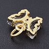 Brass Micro Pave Clear Cubic Zirconia Pendant ZIRC-P079-B01-17-2