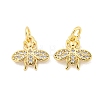 Brass Micro Pave Clear Cubic Zirconia Charms KK-Z044-15A-1