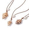 Summer Beach Natural Cultured Freshwater Pearl & Natural Shell Pendant Necklaces NJEW-JN05100-04-1