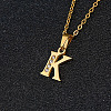 201 Stainless Steel Crystal Rhinestone Initial Pendant Necklaces FS-WG3A711-11-1