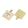 Rack Plating Brass Micro Pave Clear Cubic Zirconia Pendants KK-K341-44G-05-2