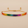 Bohemian Glass Seed Beaded Adjustable Bracelets UQ0429-2-1