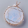 Opalite & Natural Rose Quartz Big Pendants G-G771-B06-3