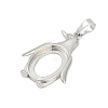 Brass Pendant Cabochon Settings KK-S521-17E-P-2