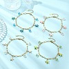 Dyed Synthetic Turquoise Beads Anklets For Women AJEW-AN00799-1