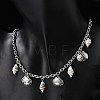 Summer Beach 304 Stainless Steel & Shell Pendant Necklaces NJEW-Z061-09P-1