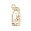Brass Micro Pave Clear Cubic Zirconia Pendants KK-D225-02G-1