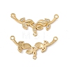 Brass Micro Pave Clear Cubic Zirconia Connector Charms KK-E068-VC019-1