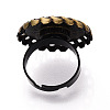 Adjustable Alloy & Iron Bezel Cup Ring Base with Rotatable Tray MAK-T012-14AB-3